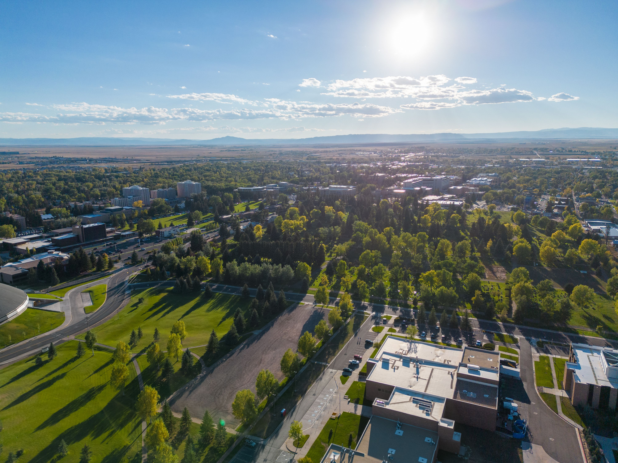 aerial image overlooking Laramie Wyoming