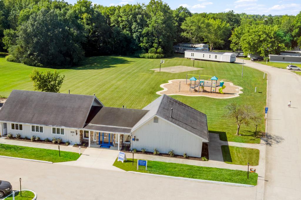 Muncie’s Manufactured Home Communities | View Ideal Living Options - Stonecrest%20Manor%20clubhouse%20and%20playground%20Marion%20IN