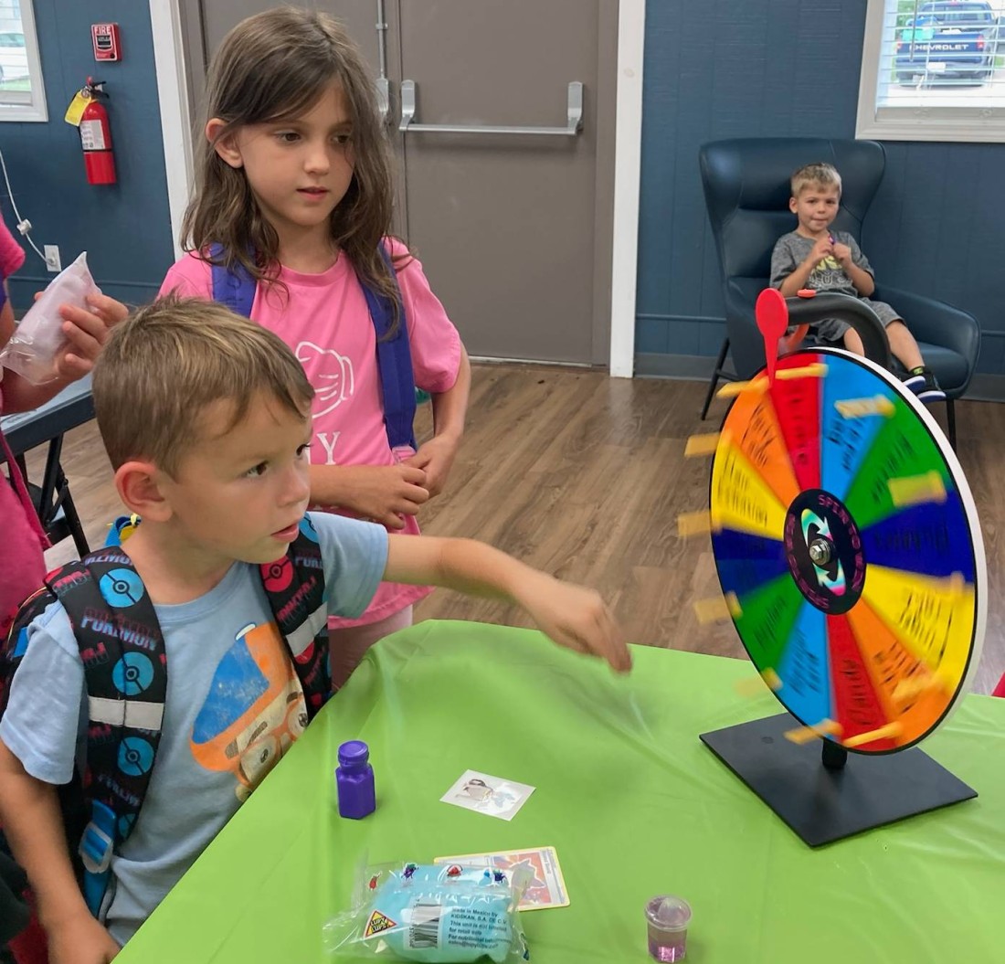 A little boy in a manufactured home community is celebrating his birthday with “Birthday Spin & Win”