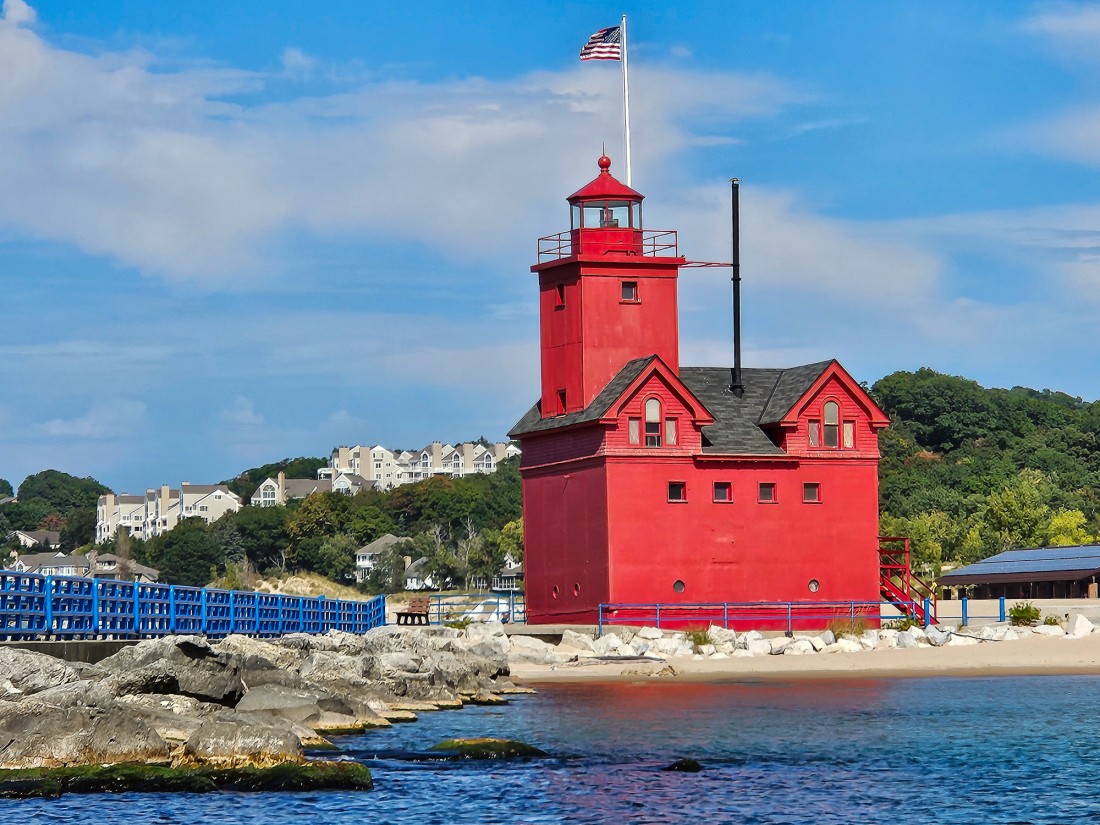 Big Red, the Holland Harbor Light, is Michigan’s most photographed lighthouse and only 20 minutes from Hidden Creek