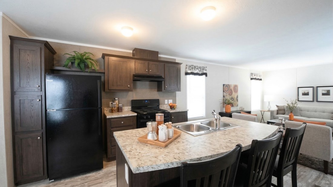  Interior of an RHP manufactured home kitchen